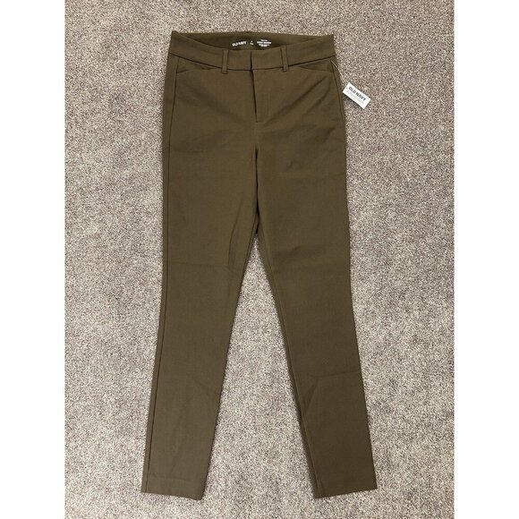 Old Navy Womens Pixie Skinny Ankle Pants Size 4 Tall Green High Rise Stretch NWT - Picture 2 of 16